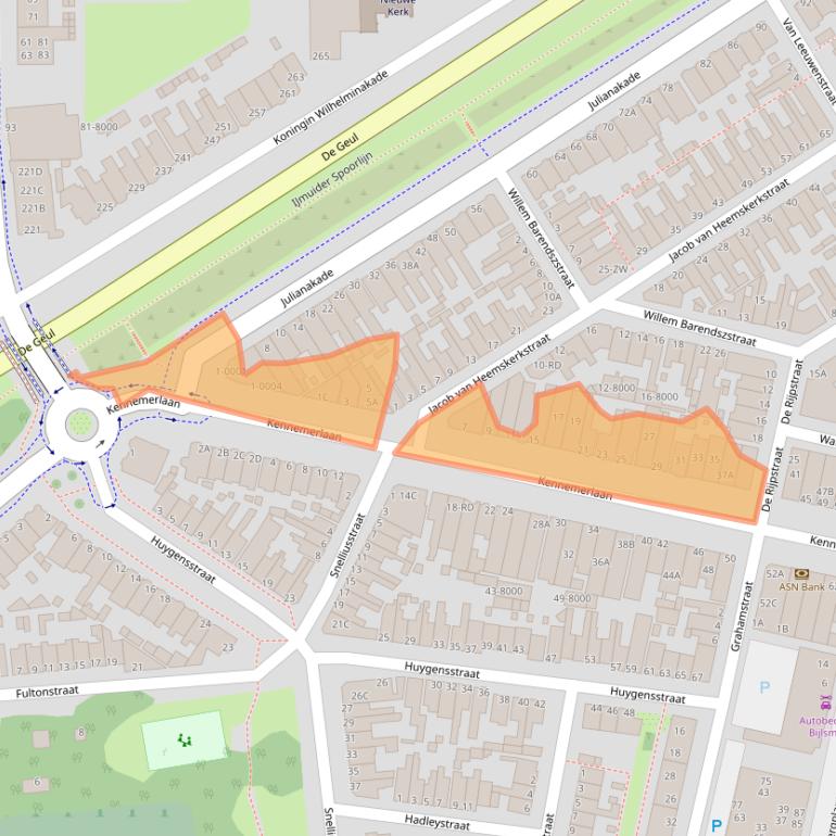 Kaart van postcodegebied 1972EG.