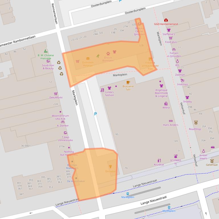 Kaart van postcodegebied 1972GC.