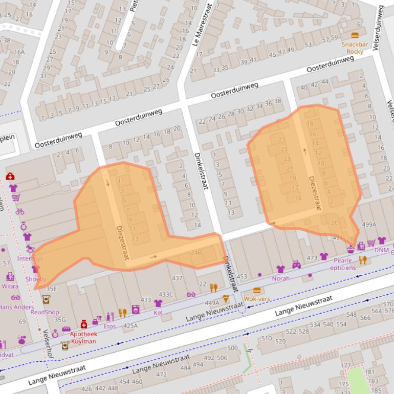 Kaart van postcodegebied 1972NA.