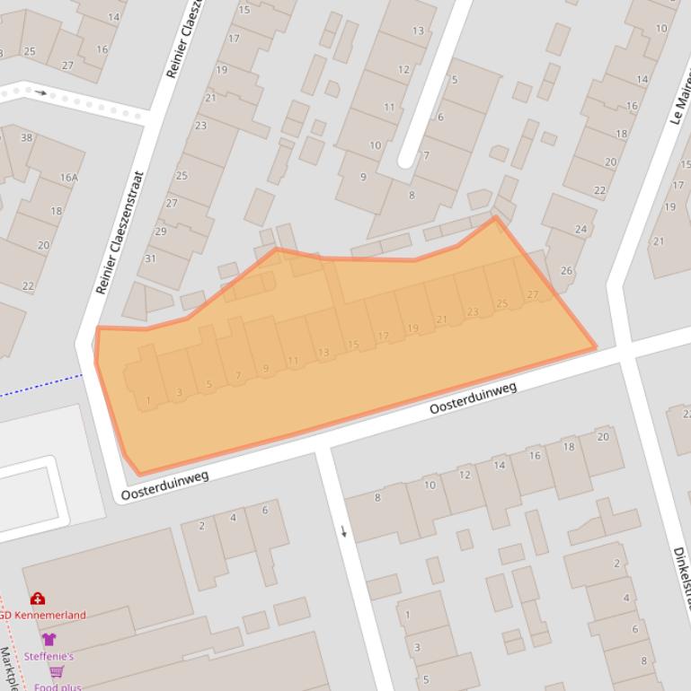 Kaart van postcodegebied 1972NC.