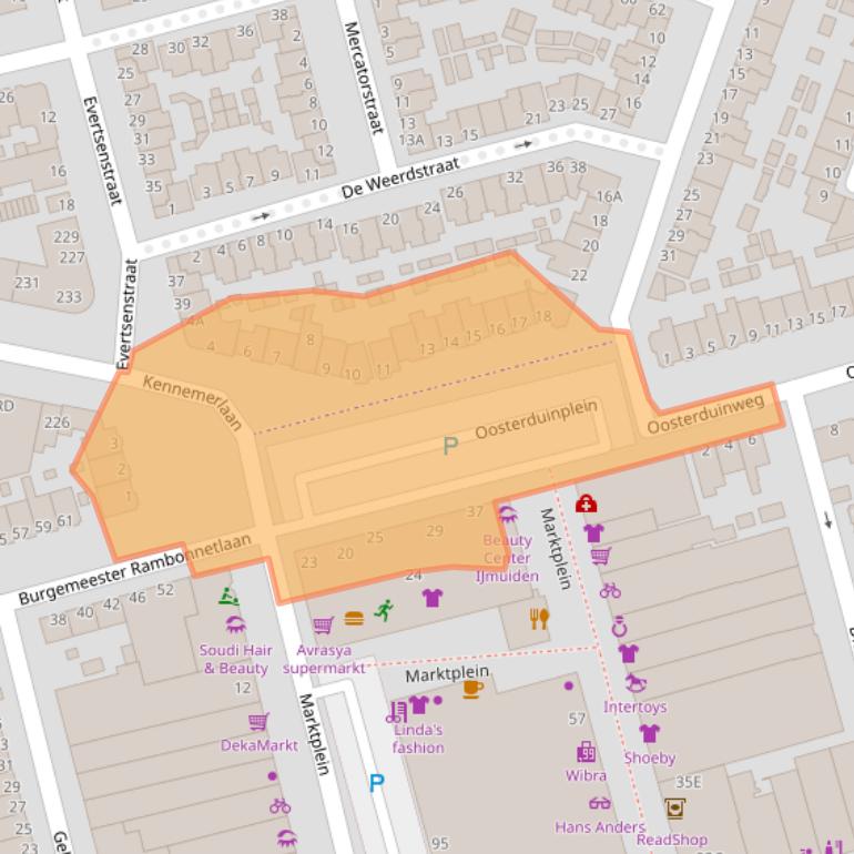 Kaart van postcodegebied 1972NH.