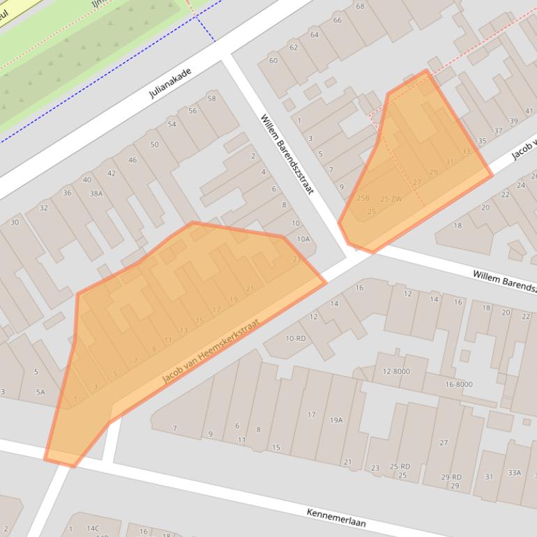 Kaart van postcodegebied 1972PS.