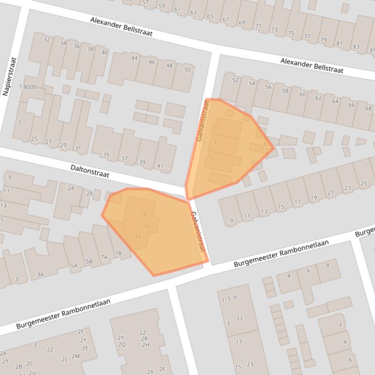Kaart van postcodegebied 1972RG.