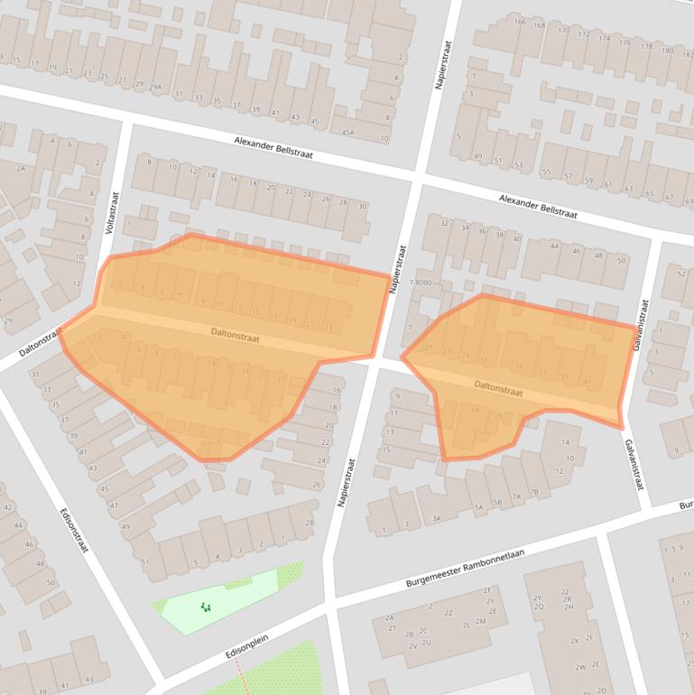 Kaart van postcodegebied 1972RH.