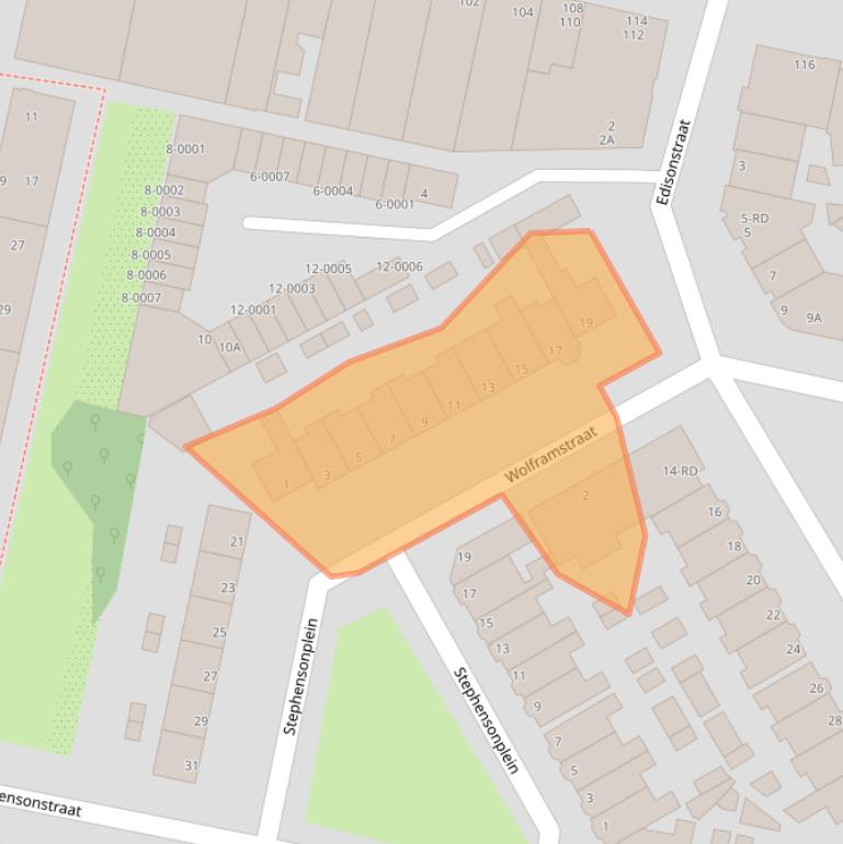 Kaart van postcodegebied 1972RN.