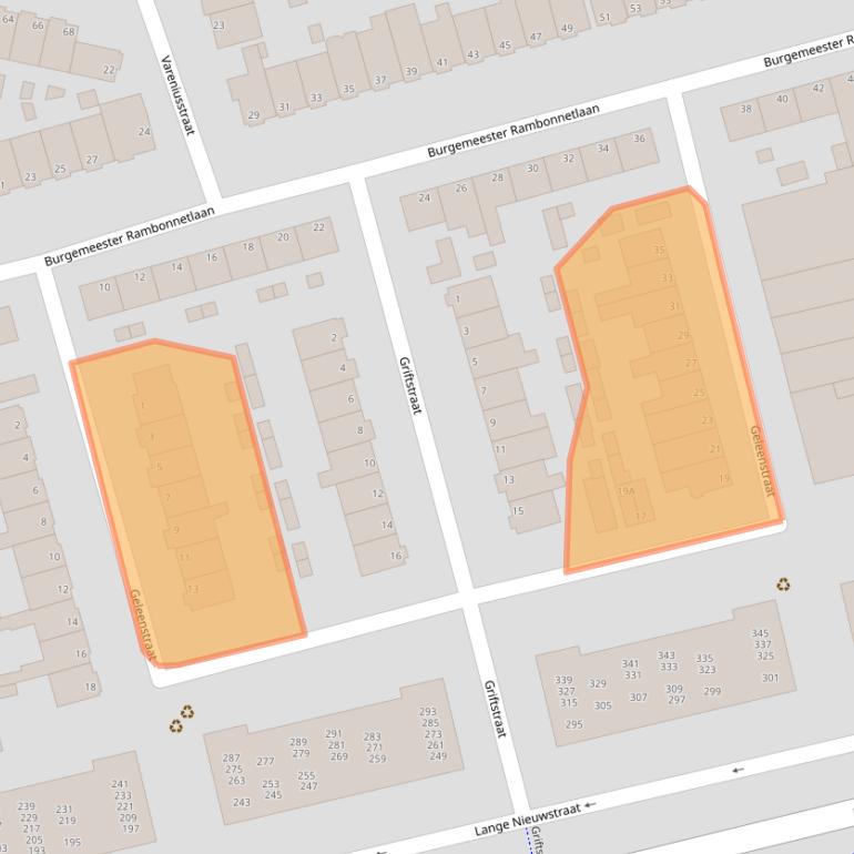 Kaart van postcodegebied 1972SH.