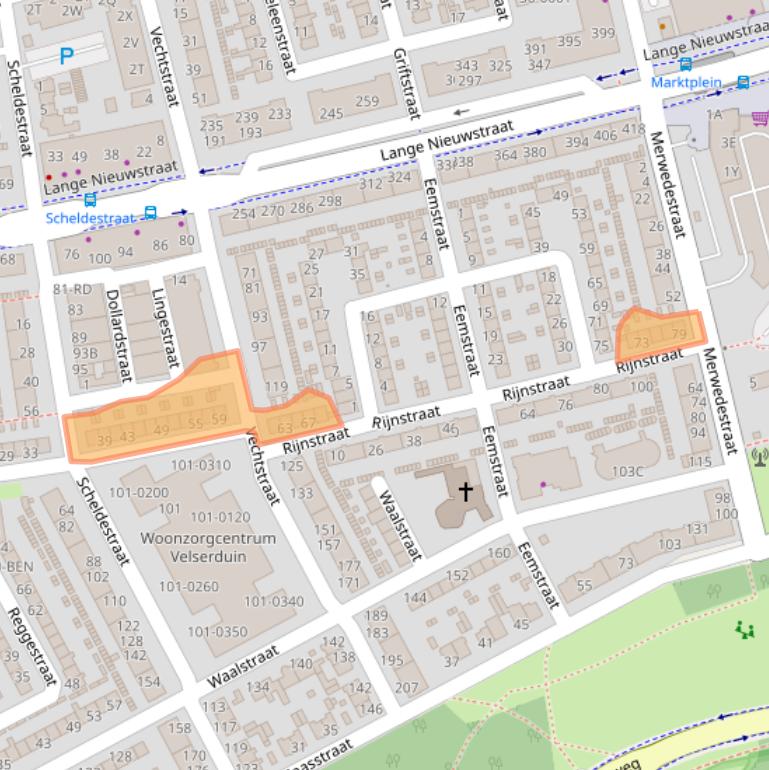 Kaart van postcodegebied 1972VB.