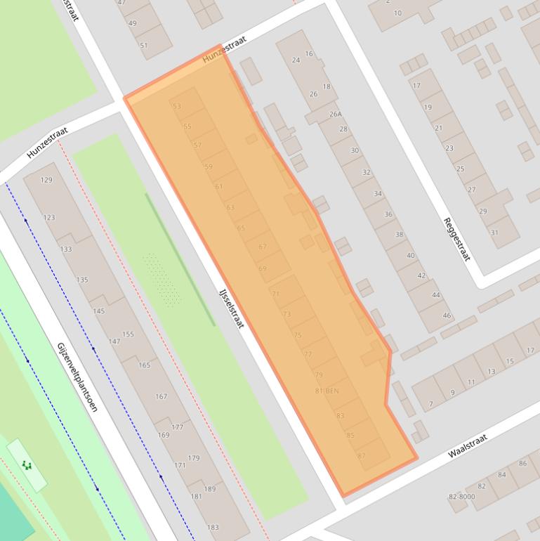 Kaart van postcodegebied 1972WC.