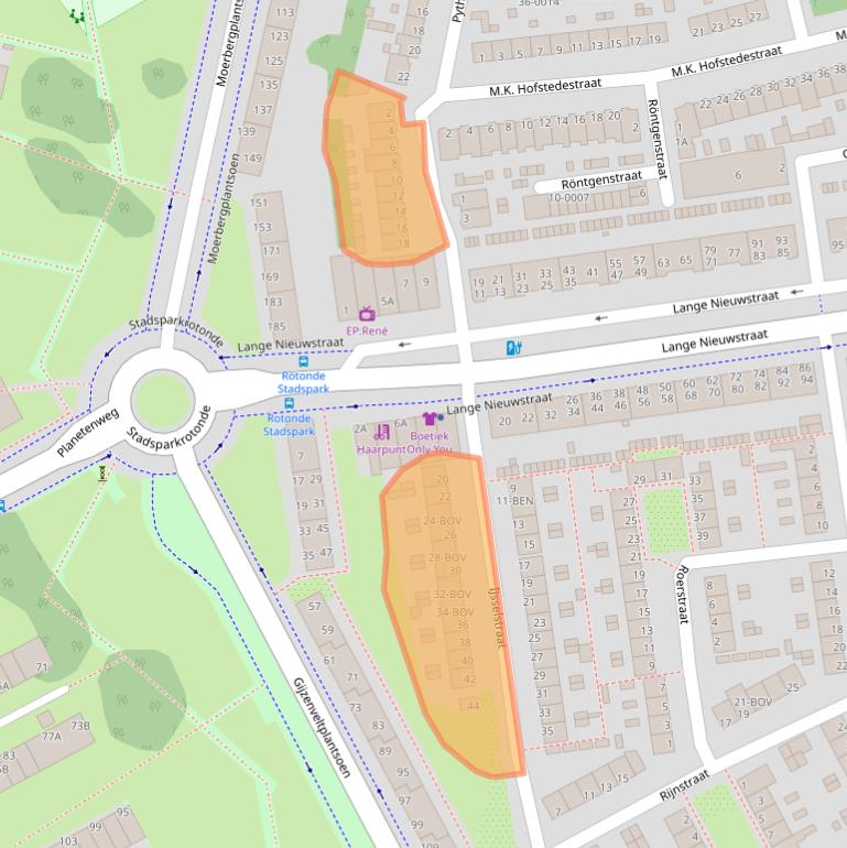 Kaart van postcodegebied 1972WD.