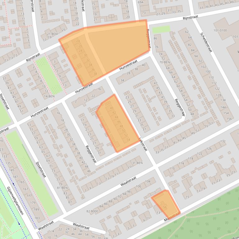 Kaart van postcodegebied 1972WJ.
