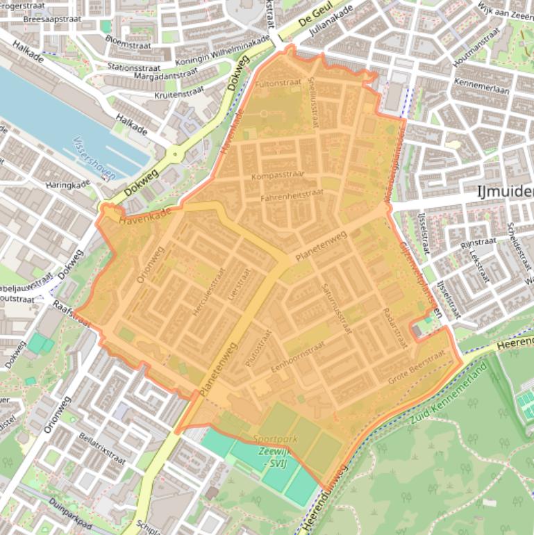 Kaart van postcodegebied 1973.