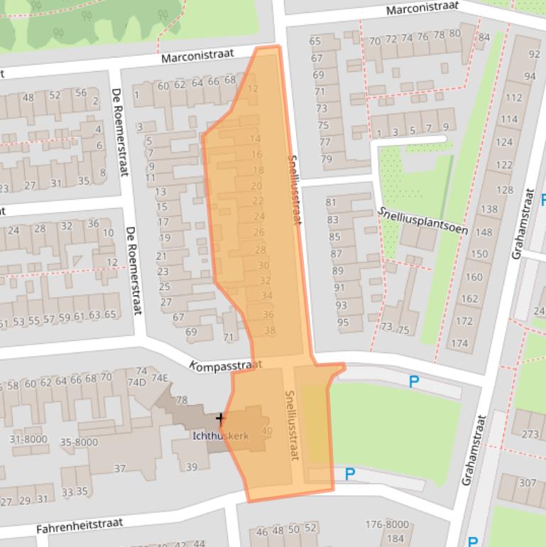 Kaart van postcodegebied 1973PD.