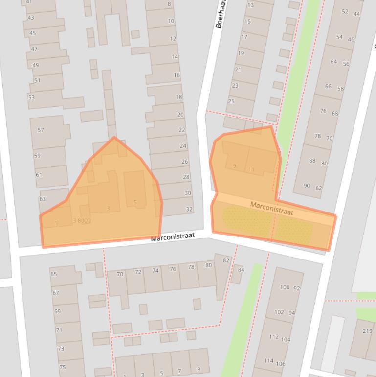 Kaart van postcodegebied 1973PJ.