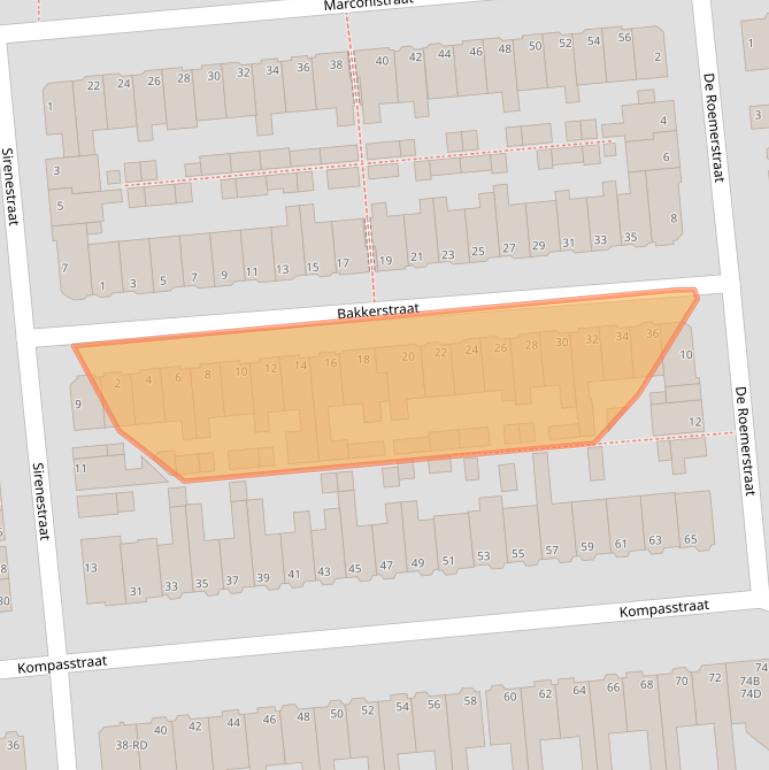 Kaart van postcodegebied 1973PS.