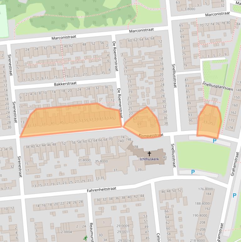 Kaart van postcodegebied 1973PW.