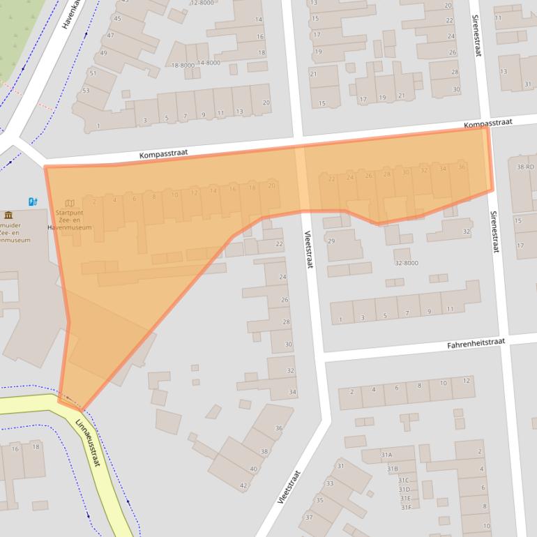 Kaart van postcodegebied 1973PX.