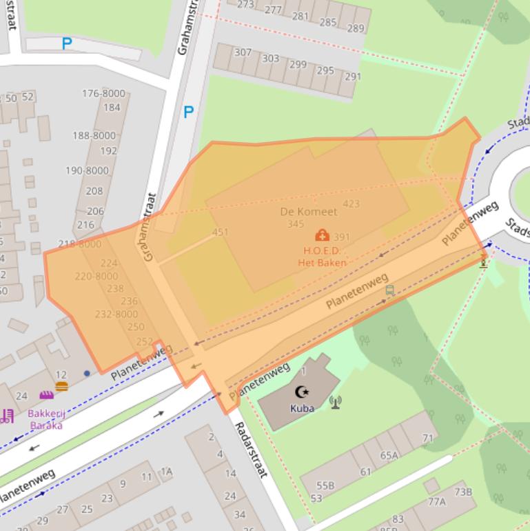 Kaart van postcodegebied 1973RH.