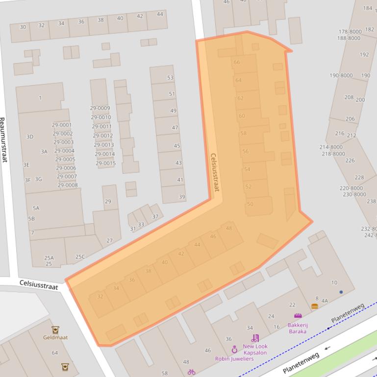 Kaart van postcodegebied 1973RP.