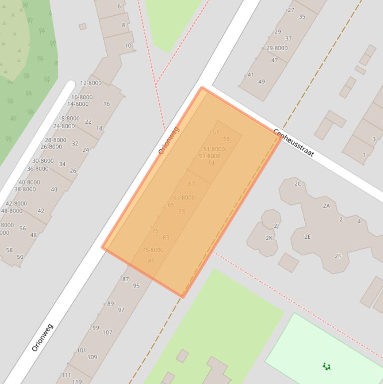 Kaart van postcodegebied 1973TB.