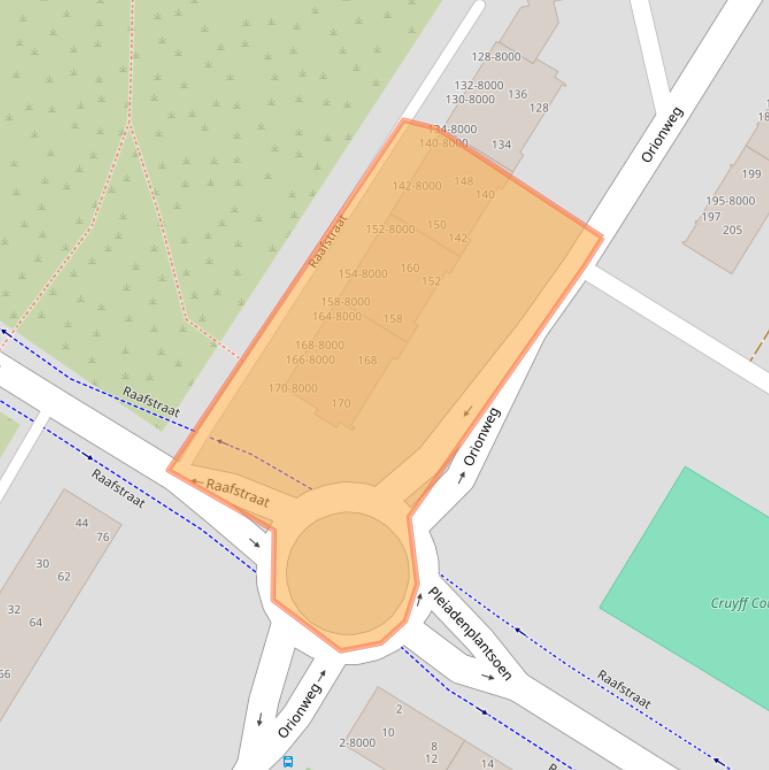 Kaart van postcodegebied 1973TP.