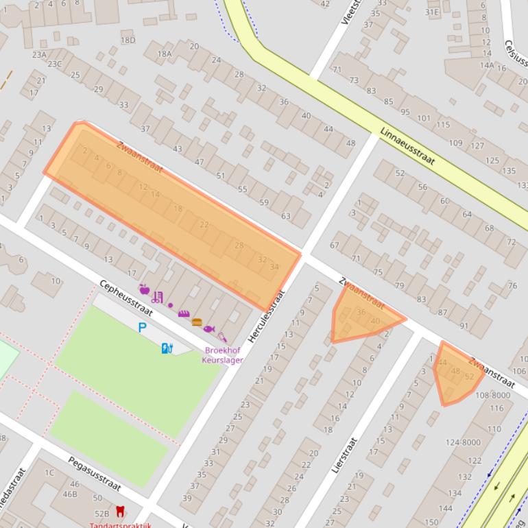 Kaart van postcodegebied 1973VD.