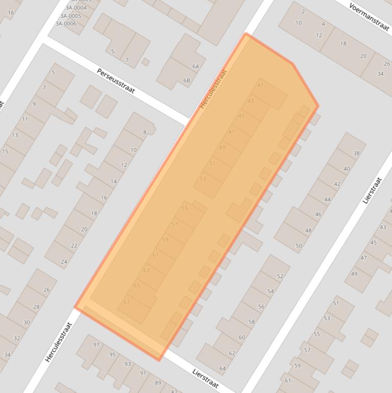 Kaart van postcodegebied 1973VN.