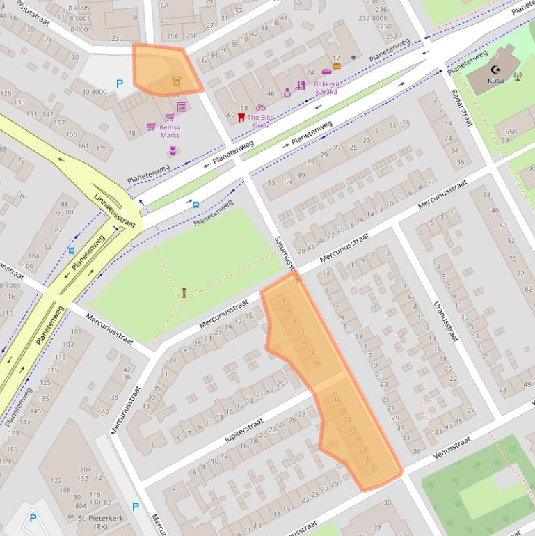 Kaart van postcodegebied 1973XG.