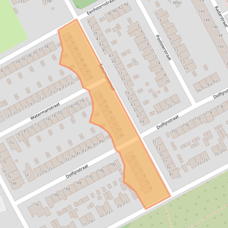 Kaart van postcodegebied 1973XH.