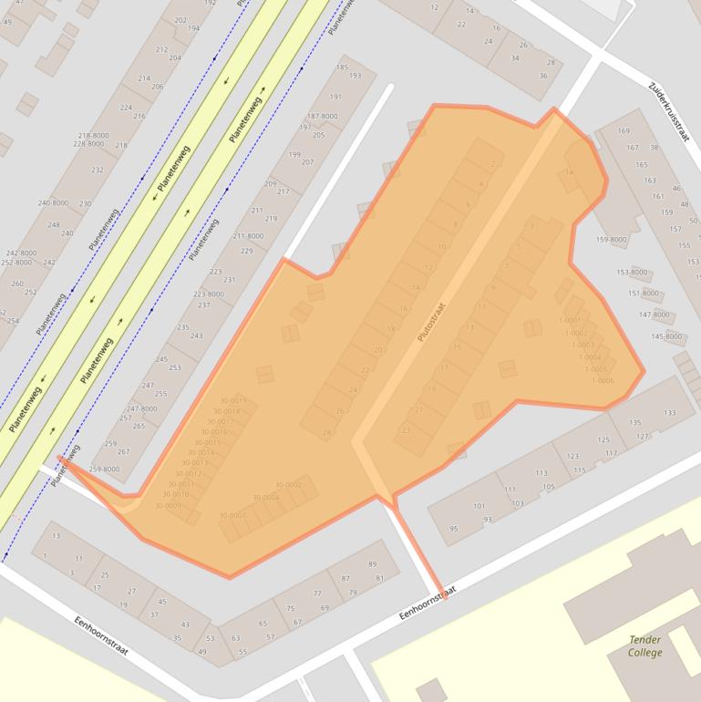 Kaart van postcodegebied 1973XN.