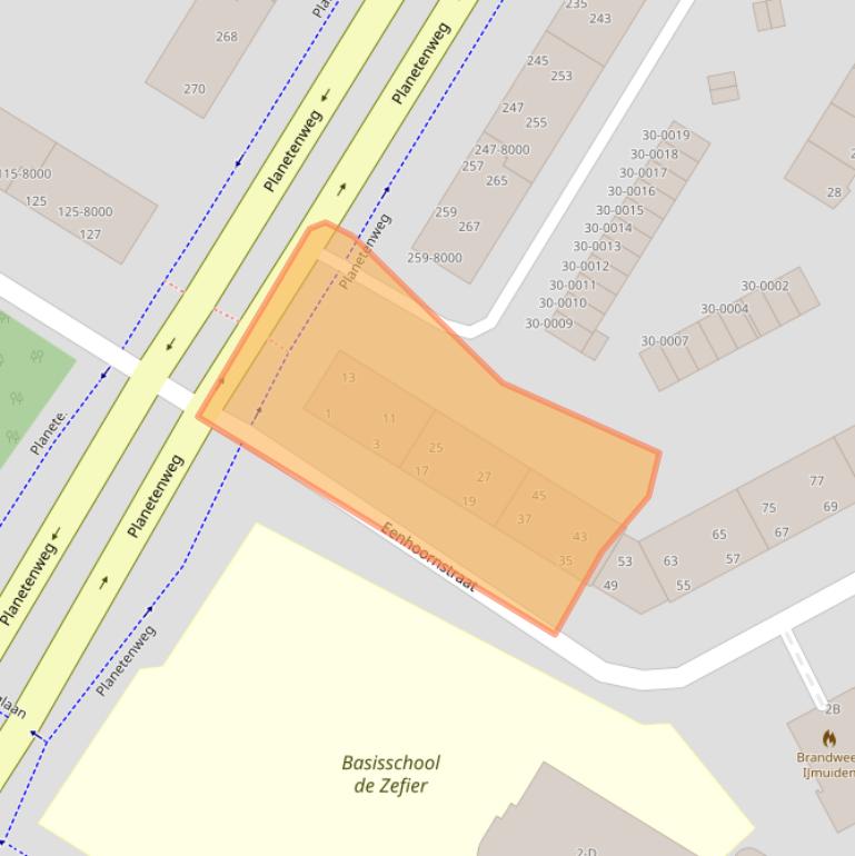 Kaart van postcodegebied 1973XP.