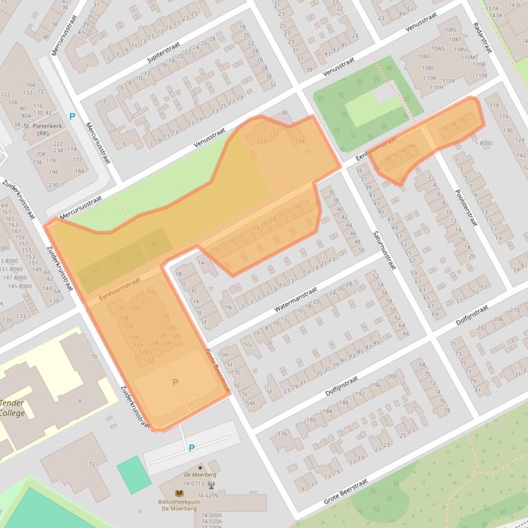 Kaart van postcodegebied 1973XV.
