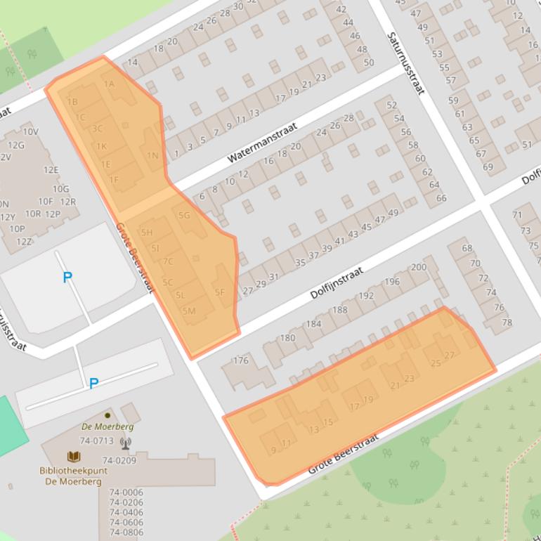 Kaart van postcodegebied 1973ZP.