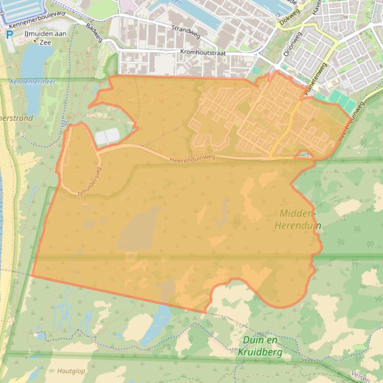 Kaart van postcodegebied 1974.
