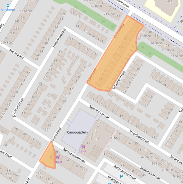 Kaart van postcodegebied 1974AA.