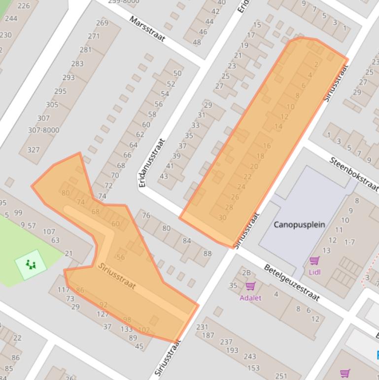 Kaart van postcodegebied 1974AB.