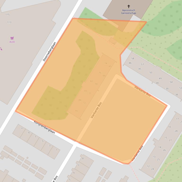 Kaart van postcodegebied 1974LR.