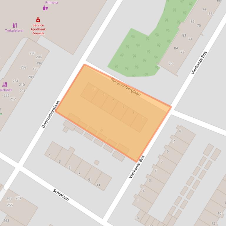 Kaart van postcodegebied 1974LS.