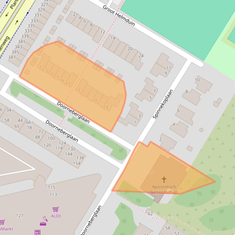 Kaart van postcodegebied 1974ND.