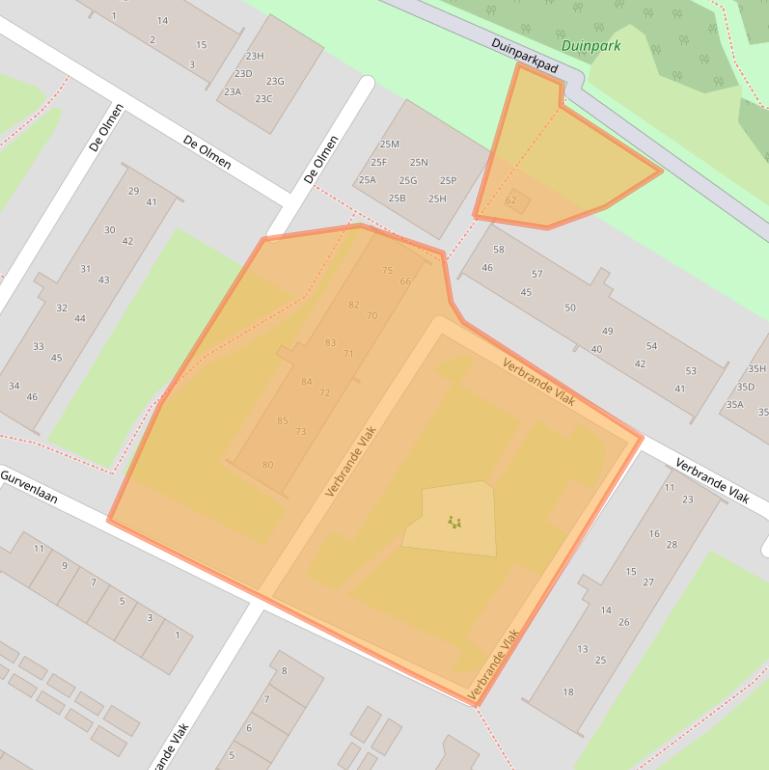 Kaart van postcodegebied 1974SP.