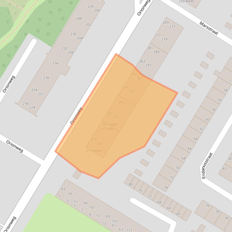 Kaart van postcodegebied 1974TJ.