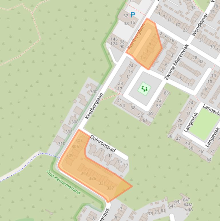 Kaart van postcodegebied 1974XA.