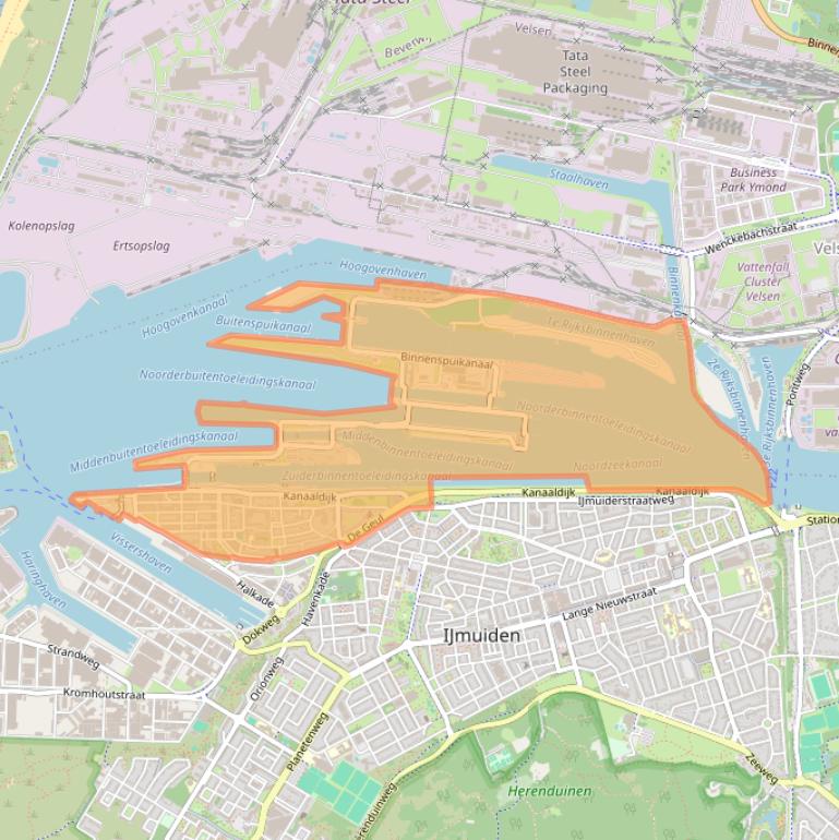 Kaart van postcodegebied 1975.