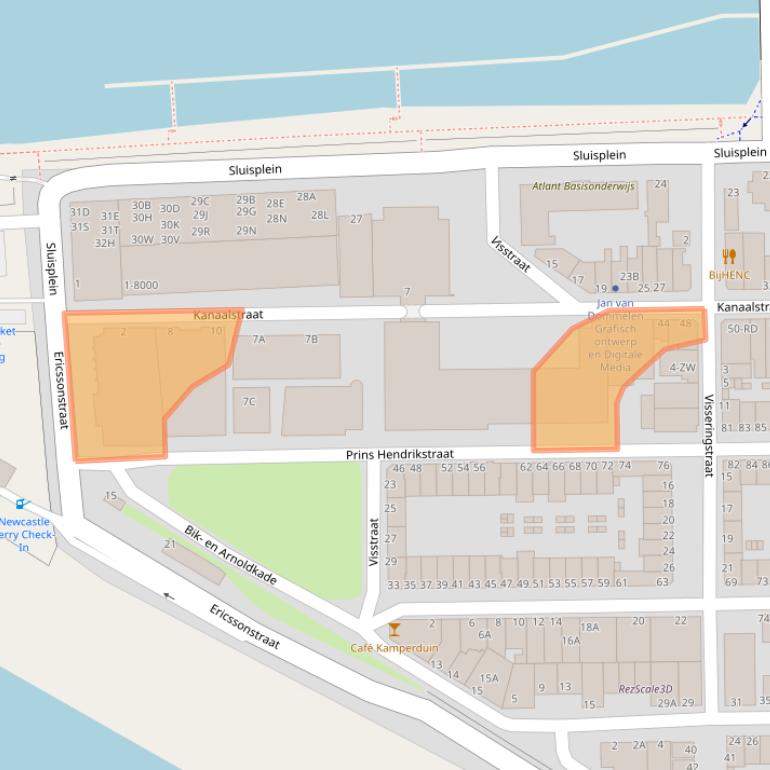 Kaart van postcodegebied 1975BE.