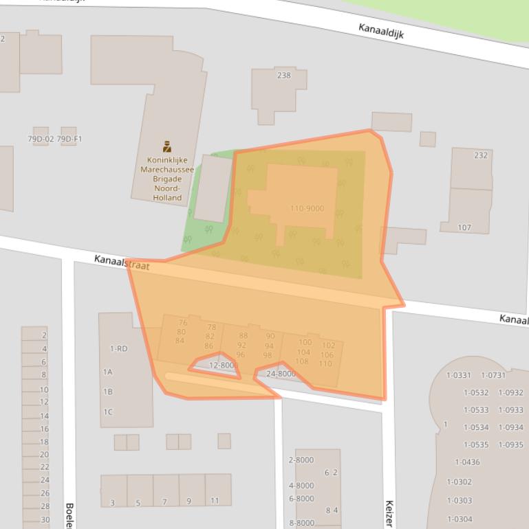 Kaart van postcodegebied 1975BH.