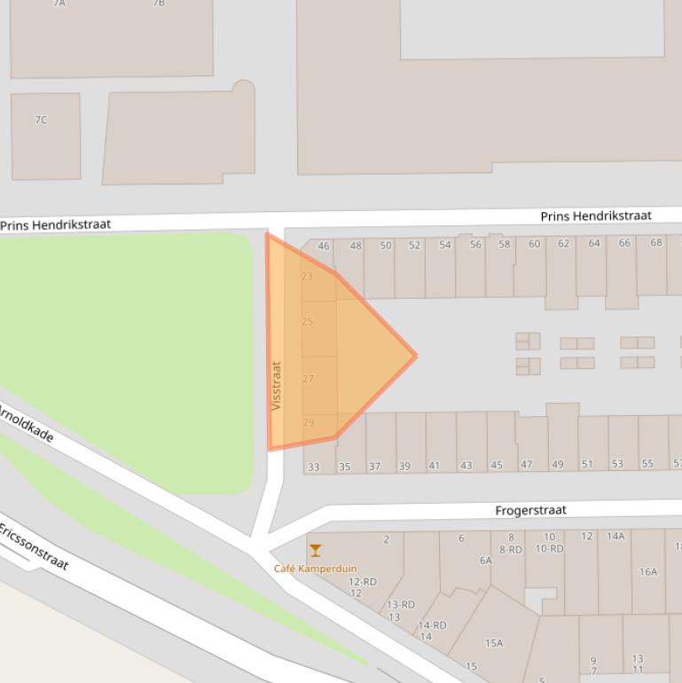 Kaart van postcodegebied 1975CK.