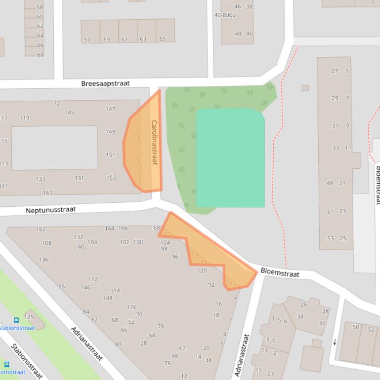 Kaart van postcodegebied 1975DG.