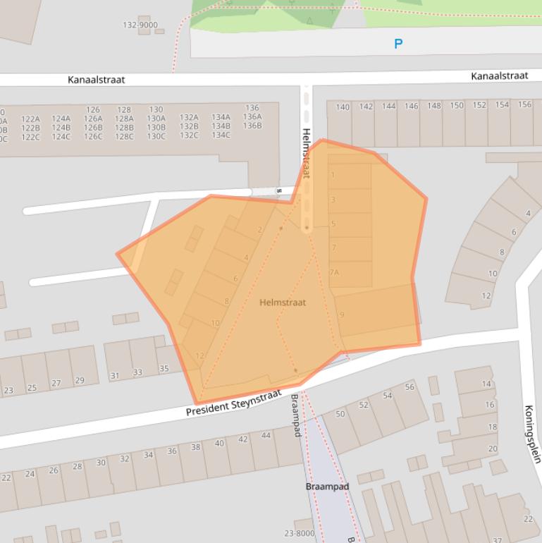 Kaart van postcodegebied 1975DP.