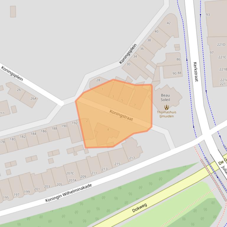 Kaart van postcodegebied 1975DS.