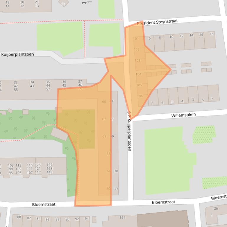 Kaart van postcodegebied 1975DZ.
