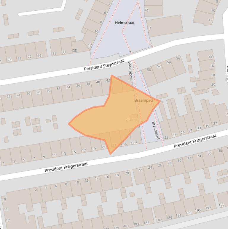 Kaart van postcodegebied 1975EG.